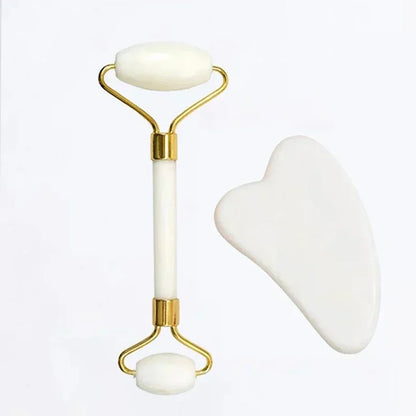 Natural Jade Roller Face Gua Sha Natural Stone Body Neck Massager Acupoint Eye Care Spa Massage Tools Massage Visage Lifting Badiee Stylez