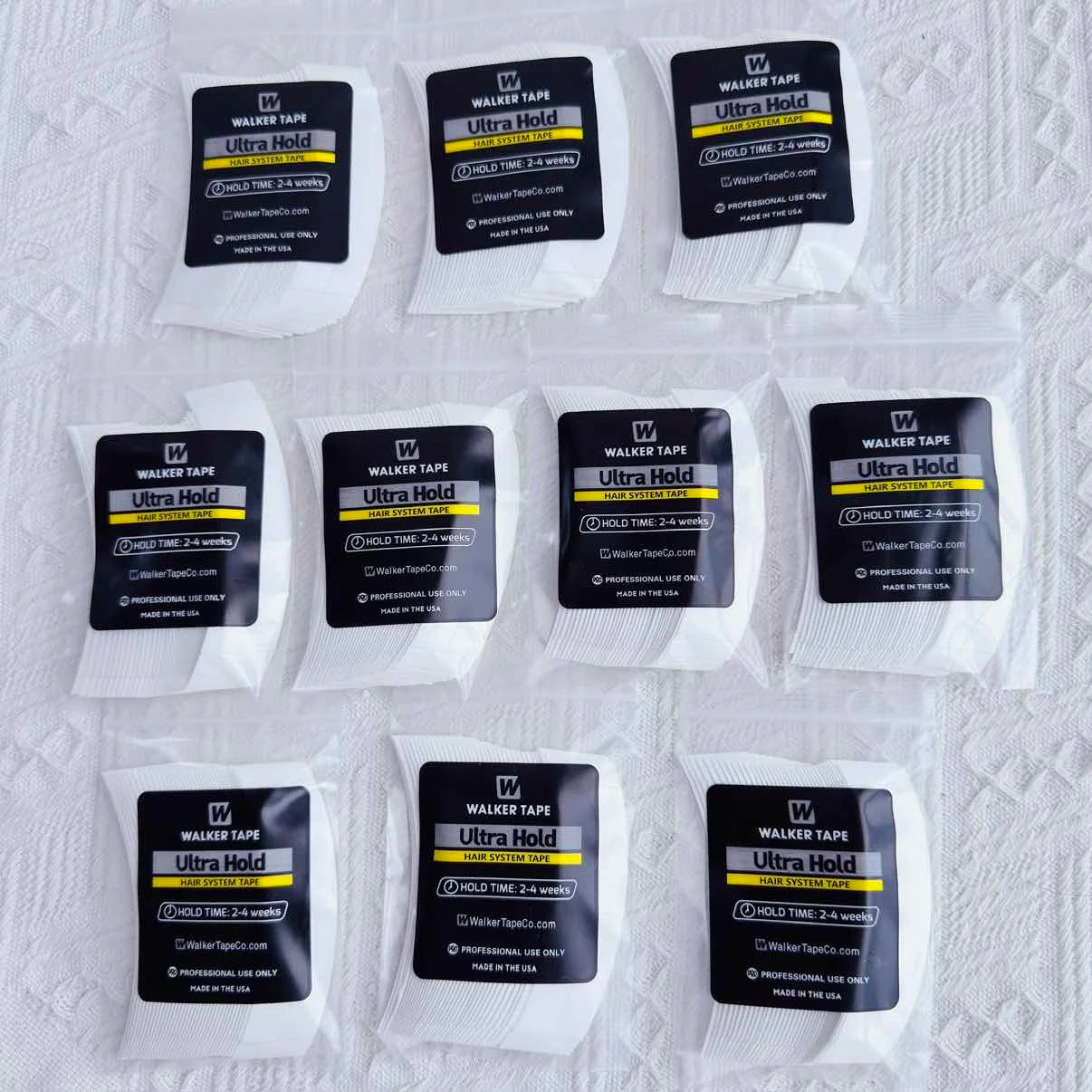 36/72/108 Pieces of White Super Shaped Lace Front Curved Double-sided Wig Adhesive