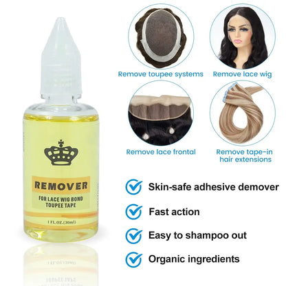 2pcs Wig Glue Strong Hold Lace Glue and Lace Glue Remover Set,Waterproof，securely，Safe Lace Front Wig Glue and Remover