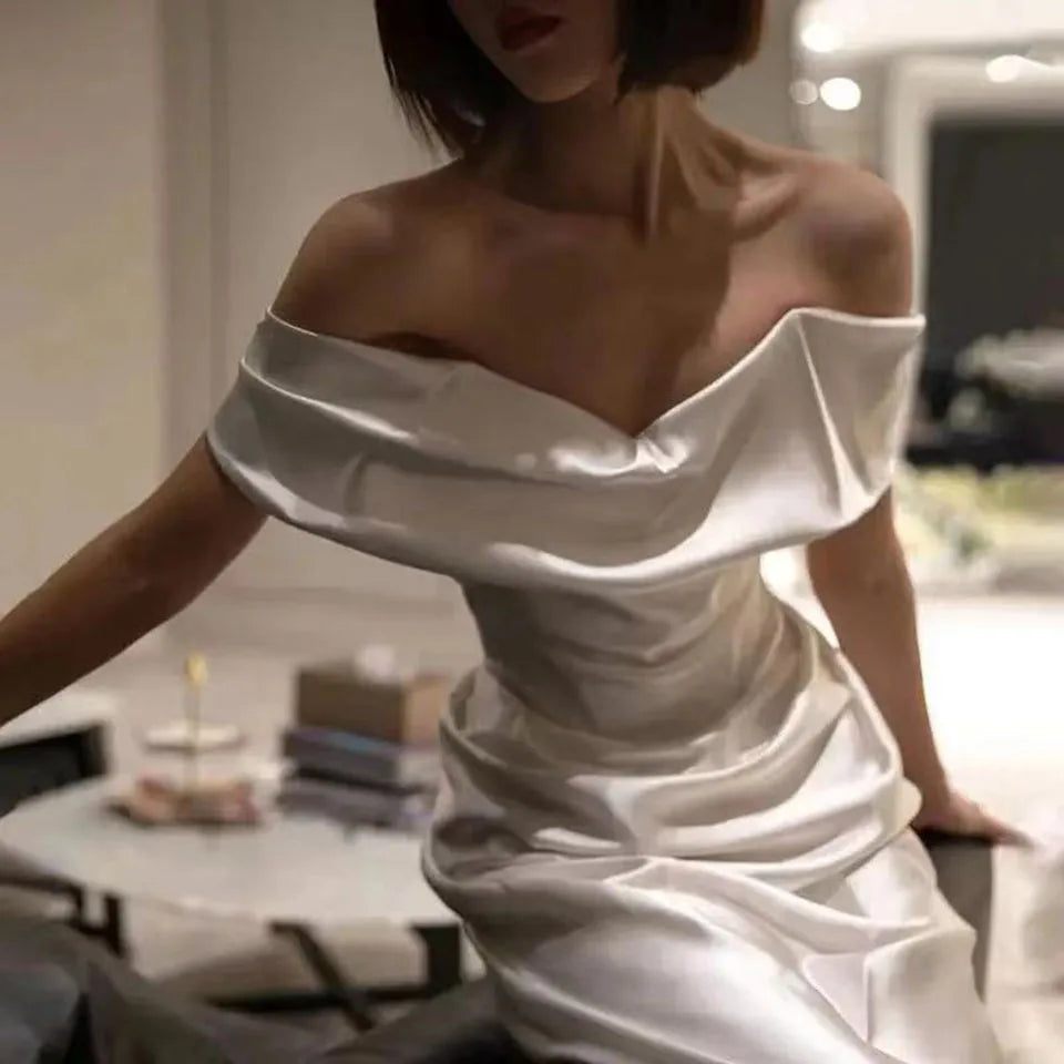 New Evening Dresse Saudi Arabia Dubai Exquisite 2025 Prom Dress 2025 for Women vestidos para mujer Formal Elegant ivory satin Badiee Stylez