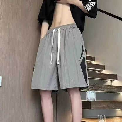 Large Size Loose Casual Thin Shorts High Waist Drawstring Wide Leg Shorts Summer Beach Knee Length Pants Men Badiee Stylez