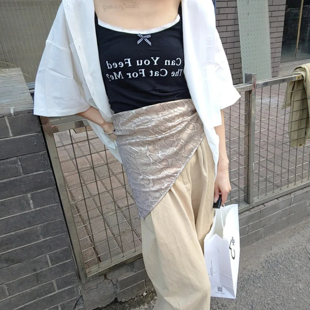 Headwear Y2K Snake Print Hair Scarf Soft Hip Hop Serpentine Hair Band Square Turban Snake Punk Bandana Streetwear