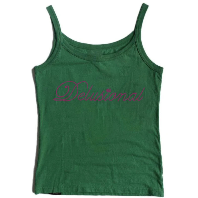 Vintage Punk Rhinestone Letter Gothic Sleeveless Streetwear Short Sleeve Sexy T Shirt Y2k Style Crop Tank Top Women Summer Camis Blue