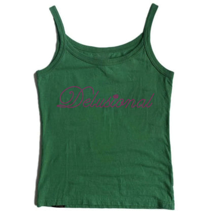 Vintage Punk Rhinestone Letter Gothic Sleeveless Streetwear Short Sleeve Sexy T Shirt Y2k Style Crop Tank Top Women Summer Camis Blue