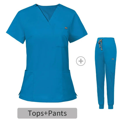 HZMNOI Short Sleeve Nurse Dress Uniform Stylish Female Womens Tie Up Medical Scrubs Nurse Uniform Medical Spa Women Uniforms Badiee Stylez