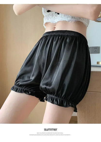 Summer Thin Safety Pants Women JK Leggings Women Anti-slip Safety Pants Women Loose Wear Shorts Home Pajama Pants Women White