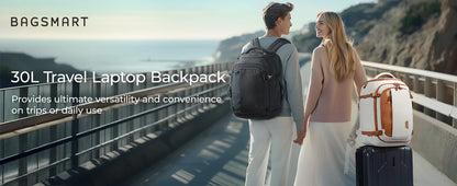 BAGSMART Travel Backpack Flight Approved 30L Lightweight Backpack for Men Women Waterproof Travel Bag with USB Charging Port