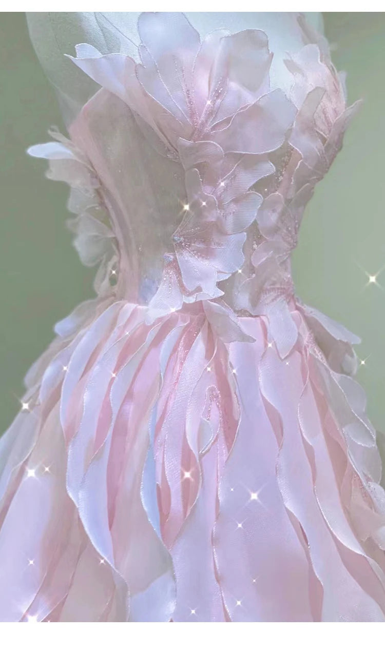 Pink Evening Dress Women's Light Luxury Banquet Toast Birthday Adult Badiee Stylez