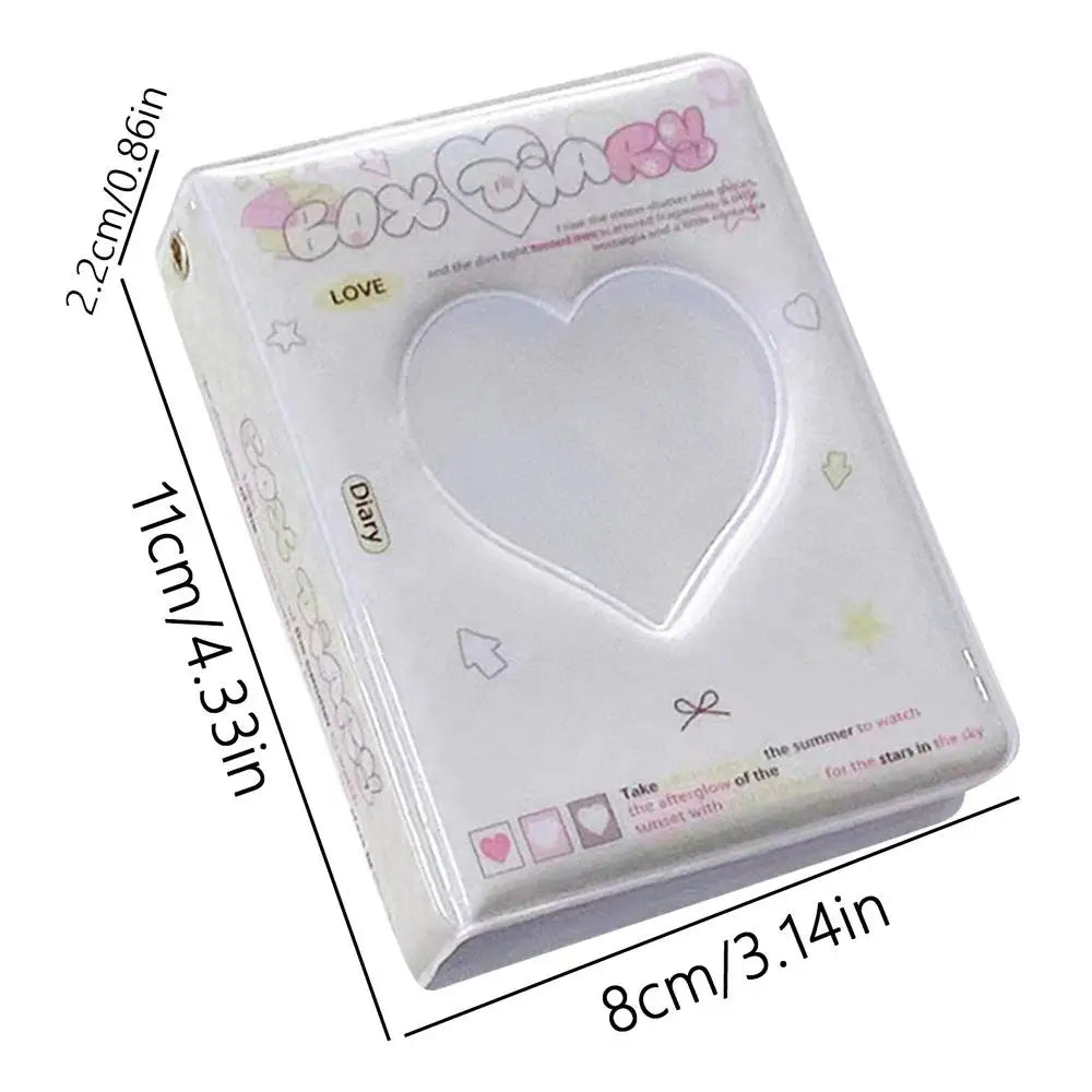Kpop Photocard Binder Heart Hollow Kpop Photocard Sleeves 40 Pockets Water Resistant Trendy Photo Binder For Business Cards Badiee Stylez