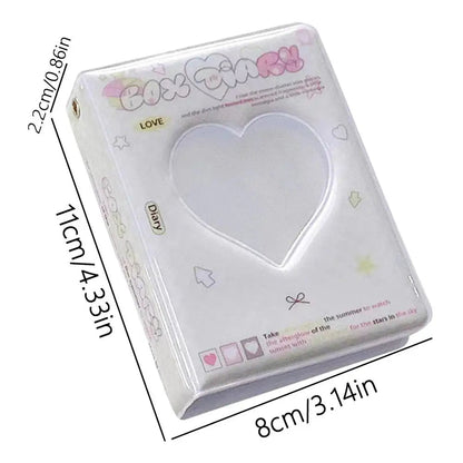Kpop Photocard Binder Heart Hollow Kpop Photocard Sleeves 40 Pockets Water Resistant Trendy Photo Binder For Business Cards Badiee Stylez