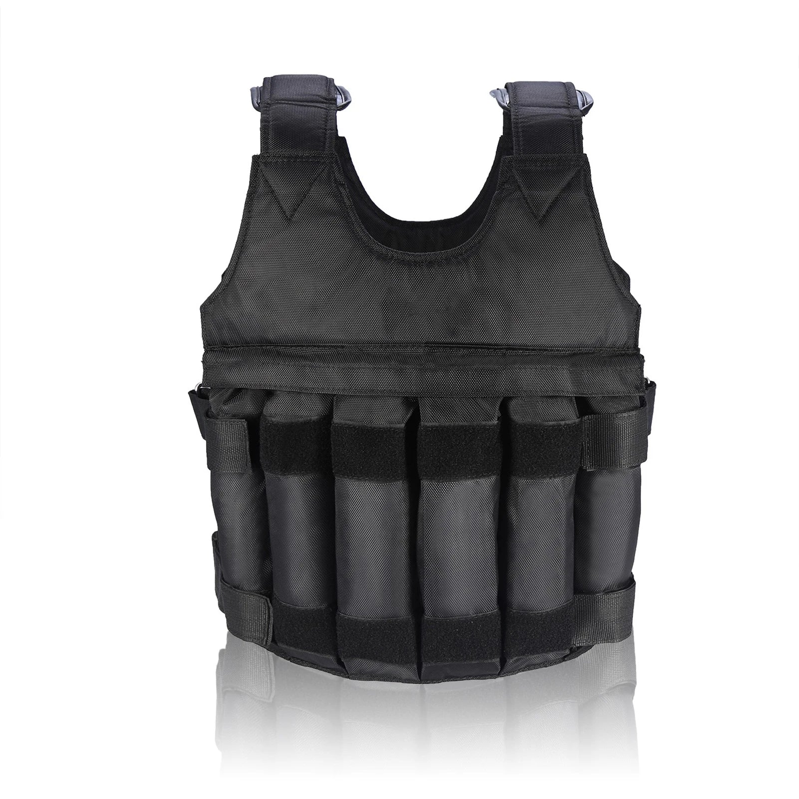 Fitness Weighted Vest with 12 Pouches for Sand or Steel Plates, Made of Durable Oxford Fabric, for Weight Loss and Exercise Default Title