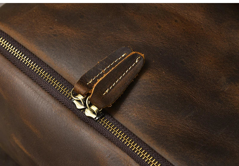 Vintage Crazy Horse Genuine Leather Backpack Men Leather Bagpack Climbing Rucksack male Large Hiking Backpack M814