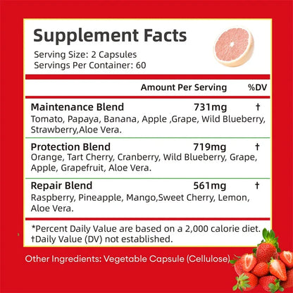 Fruit Capsules Vitamin Supplements Vegetarianism Help Boost Immunity Improve Gastrointestinal Function
