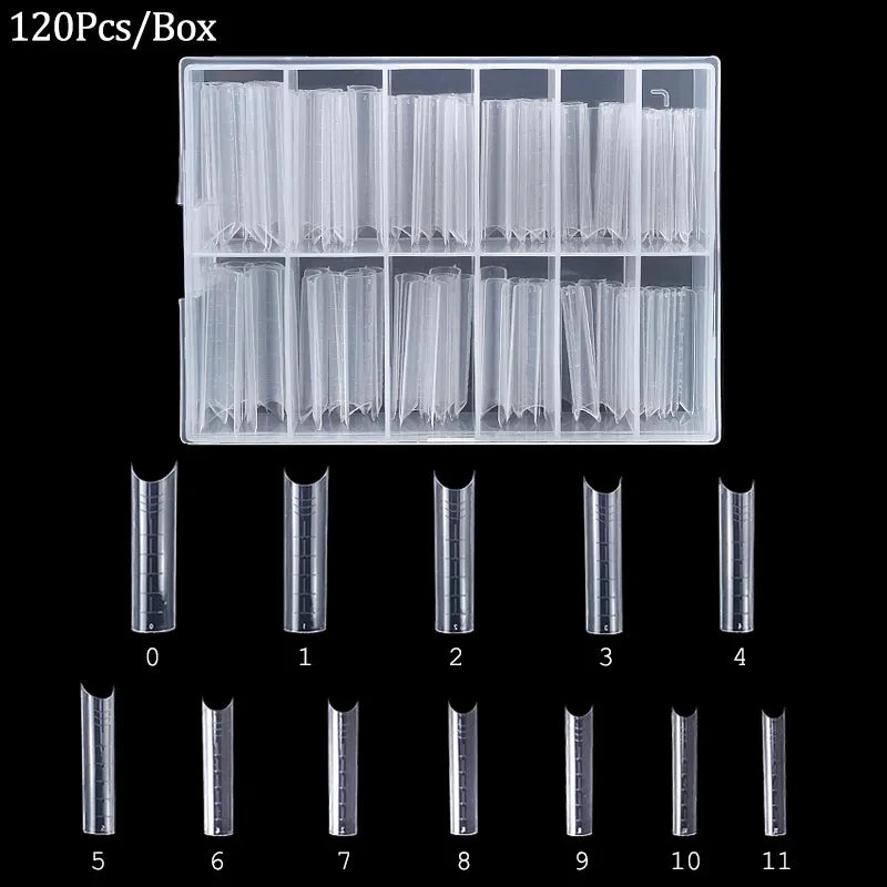 100/200PCS Professional 3XL Extra Long Clear Square Nail Tips Half Cover Acrylic Nails NO C CURVE Long Square Fake Nail Tips 120pcs