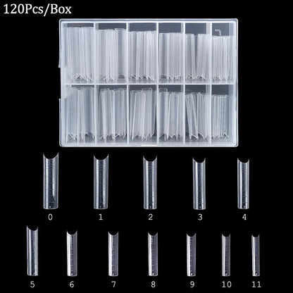 100/200PCS Professional 3XL Extra Long Clear Square Nail Tips Half Cover Acrylic Nails NO C CURVE Long Square Fake Nail Tips 120pcs