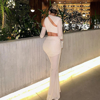 Hawthaw Women 2025 Spring Autumn Long Sleeve Crop Tops Long Pants Party Club Two Piece Sets Outfits Wholesale Items For Business