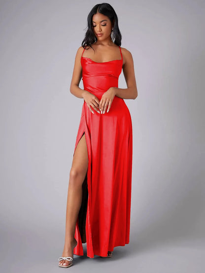 Backless Slimming Long Evening Dress Women Sexy V Neck Sleeveless Gown With Waist Tie For Formal Party Wedding Guest Maxi Dress 16