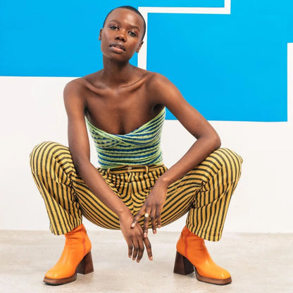 Striped Knitted Tube Top Women Off Shoulder Summer Sexy Strapless Bodycon Tank Crop Top Party Club Wear Camisole Yuqung