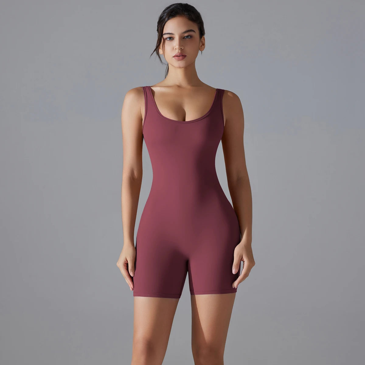 New V Back Scrunch Sports Jumpsuit Women Gym Rompers Sleeveless Sportswear Bodysuits Women Casual One-Piece Suit Yoga Clothing
