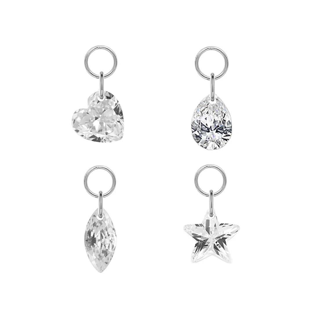 Hot Sale G23 Titanium Hinged Segment Ring Colored Zircon/Tourmaline/Corundum Drop Attachment Charms Piercing Body Jewelry