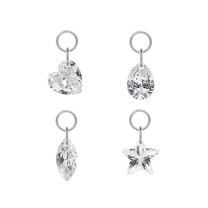 Hot Sale G23 Titanium Hinged Segment Ring Colored Zircon/Tourmaline/Corundum Drop Attachment Charms Piercing Body Jewelry