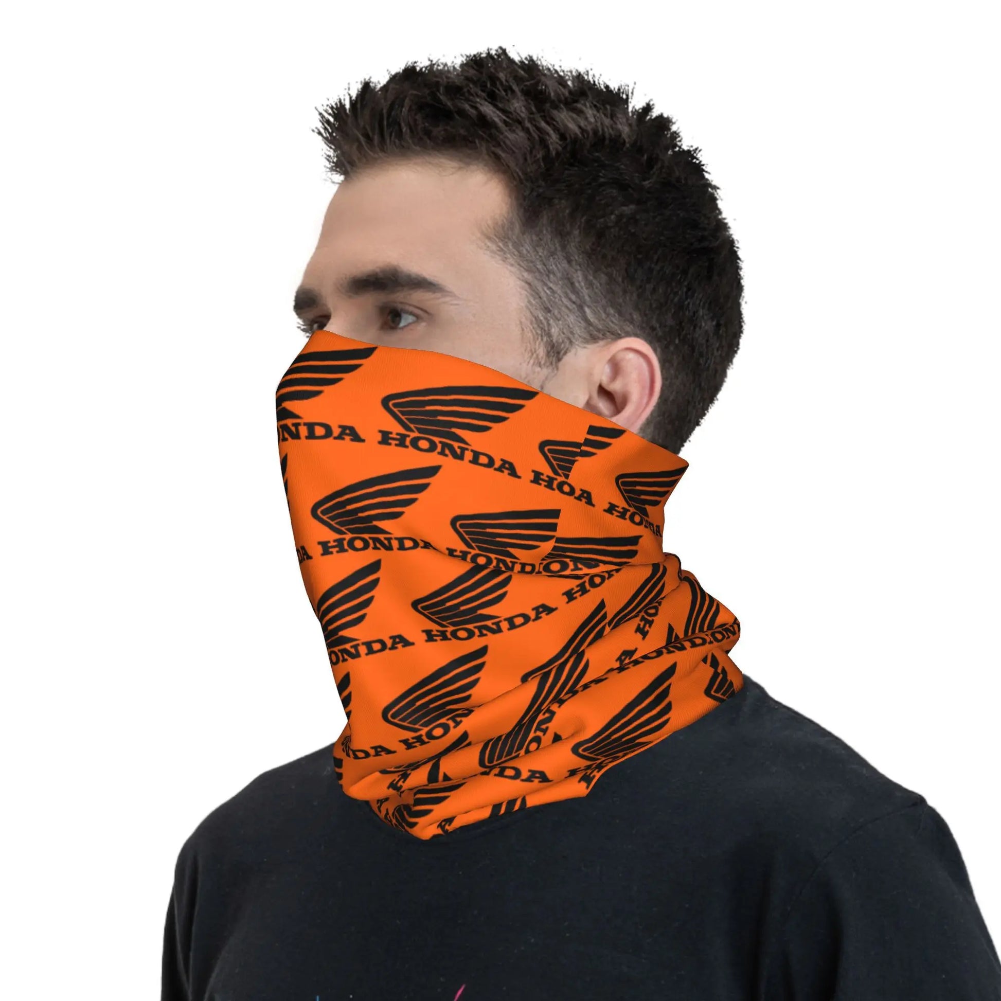 Custom H-Hondaes Motorcycle Rider Winter Headband Neck Warmer Women Men Ski Running Tube Scarf Moto Face Bandana Gaiter