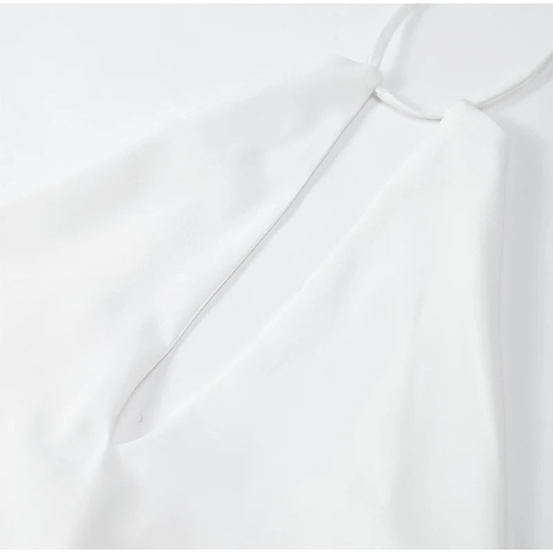 Women Sexy Halter Layered Ruffles Mini Dress Fashion Off Shoulder Backless A Line Vestidos Spring Summer Chic Lady Short Dresses