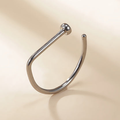 ASTM F136 Titanium PIERC D Shape Nose Ring Nostril Piercing Hoop Septum Rings Bar Pin Nose Lip Studs Body Jewelry Wholesale Badiee Stylez
