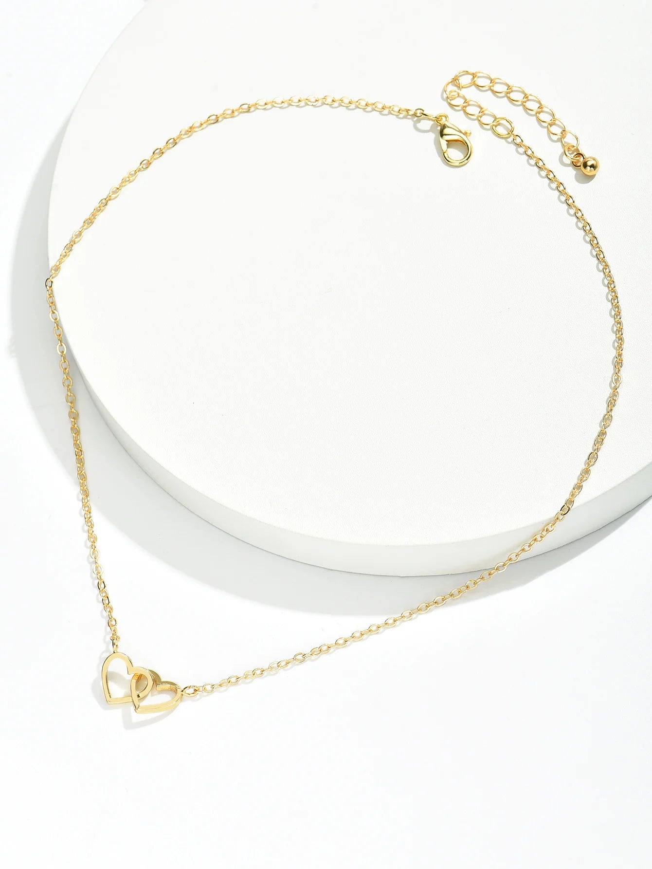 Tiny Cute Double Hollow Heart Chain Necklace Women Fashion Love Necklace Valentine's Day Jewelry for Women Badiee Stylez