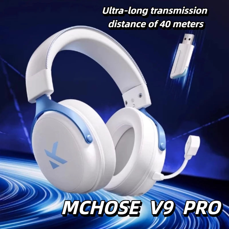 MCHOSE V9 pro Wireless Bluetooth Headset Low Delay Three Mode Microphone Noise Reduction Dynamic Sound for Office And Gaming Badiee Stylez