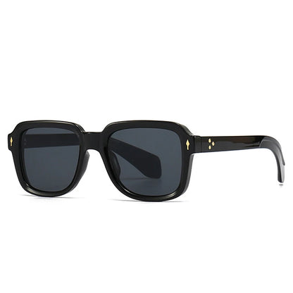 SHAUNA Fashion Sunglasses Women Square Gradient Shades UV400 Retro Rivets Men Sun Glasses Black gray As the picture