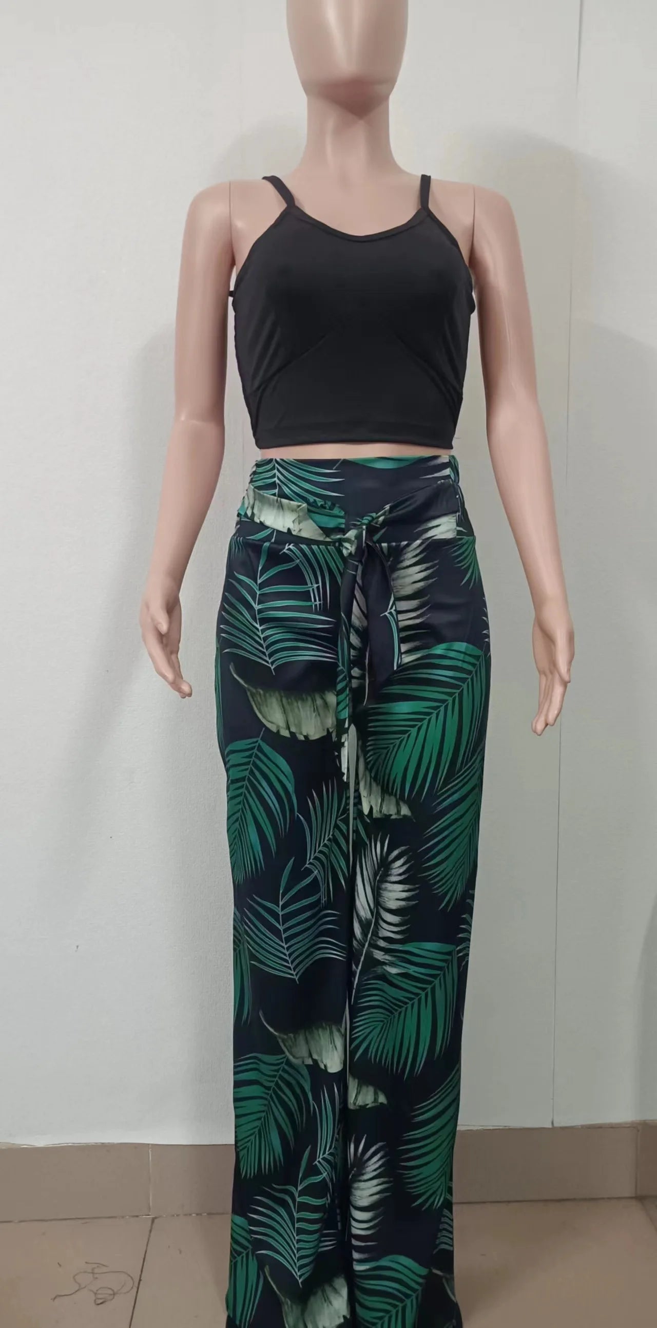 2025 Conjuntos Para Mujeres 2 Piezas Women V-neck Two-piece Set Backless Sleeveless Long Pants Casual 2 Piece Sets Women Outfit