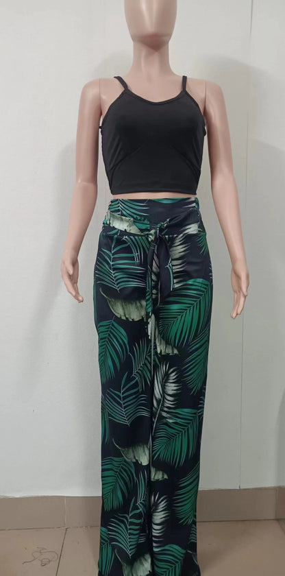 2025 Conjuntos Para Mujeres 2 Piezas Women V-neck Two-piece Set Backless Sleeveless Long Pants Casual 2 Piece Sets Women Outfit