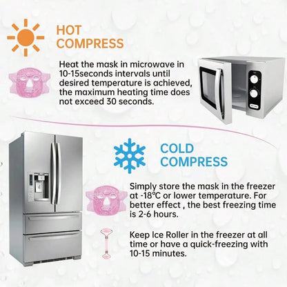 Facial and Eye Mask Ice Pack - Reduces facial puffiness, dark circles. Gel bead-shaped hot and cold packs for facial care before Badiee Stylez