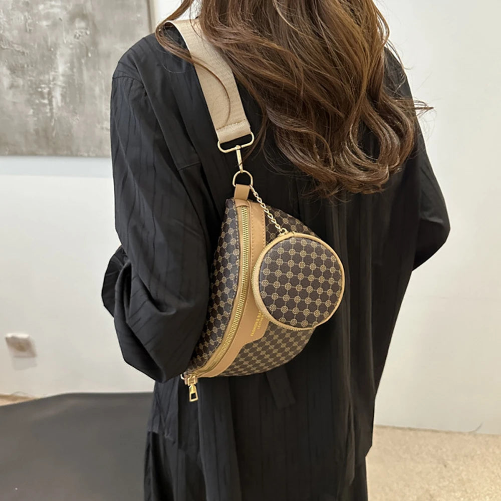 New fashion trend waist bag, casual fashion chest bag, casual retro shoulder bag, Korean version crossbody bag, women's bag