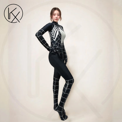 kaixiggmm Ladies' sexy glossy transparent high stretch tight jumpsuit cosplay jumpsuit shiny shapewear