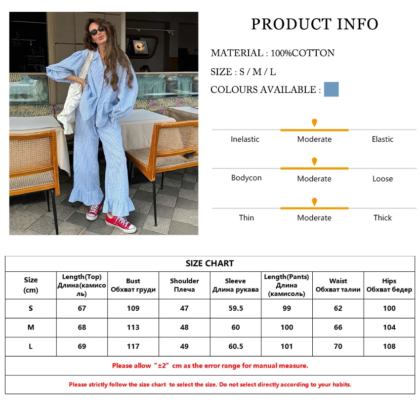 Marthaqiqi Striped Women Pajamas Set Turn-Down Collar Sleepwear Long Sleeve Nightgown Pants Casual Ladies Nightwear 2 Piece Suit