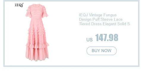 IEQJ Fashion Pink Embroidered Sequins Dress Women's Round Neck Ruffles Half Sleeves Ankle-length Dresses New 3A132 Badiee Stylez