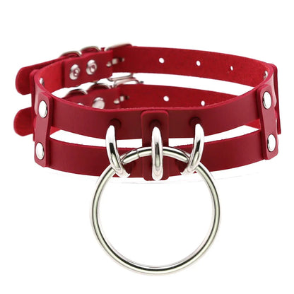 Punk Red Choker Necklace PU Leather Sexy Spiked Neck Strap Clavicle Collar Men Necklaces Hollween Women Y2K Jeweley Gift P156 red