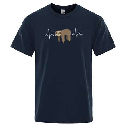 Soft and comfortable printed T-shirt T-shirt casual T-shirt men's clothing Dark Blue