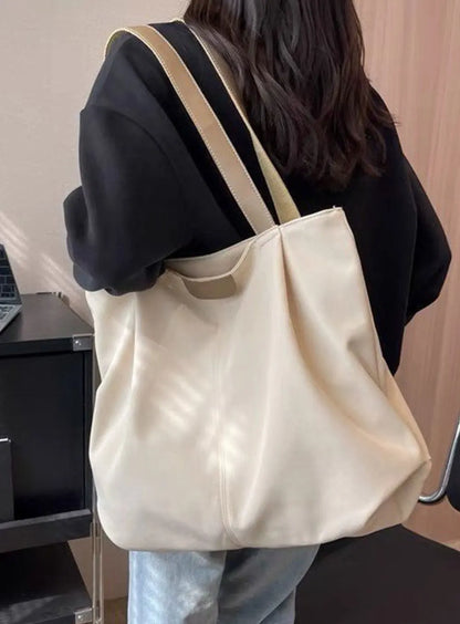 Casual Women's Bag New Large Capacity Canvas Tote Bag Lightweight Women Shoulder Bags Simple Style Female Handbags HJ8396