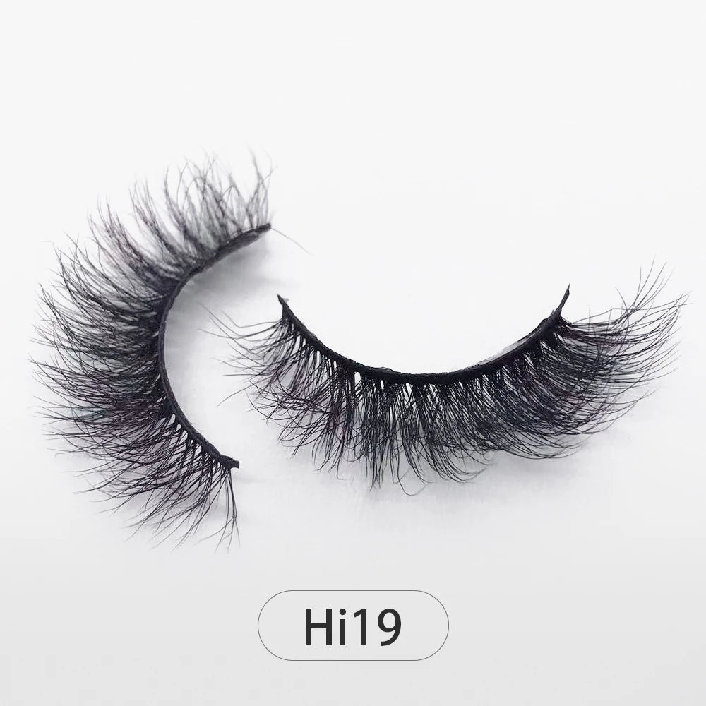 Dropshipping Reuseable Natural Long 12-15mm 3D Faux Mink Lashes Fluffy Volume False Eyelashes Cruelty Free Wispy Makeup Lashes