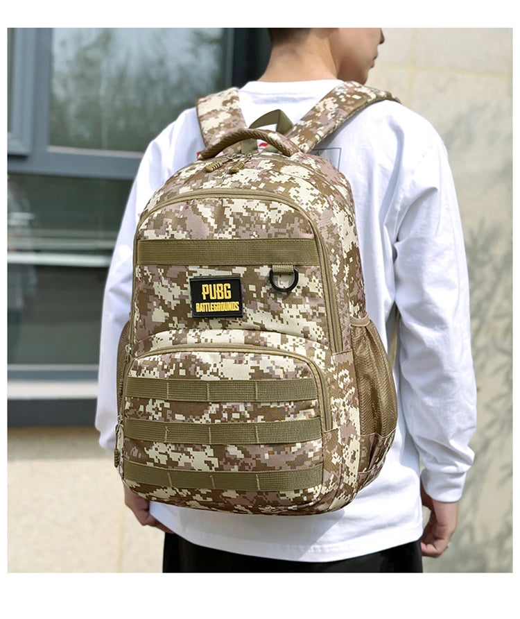 Camouflage Tactical Backpack for Men Large Capacity Outdoor PUBG Style Waterproof Travel School Bag Multifunctional for Daily Us