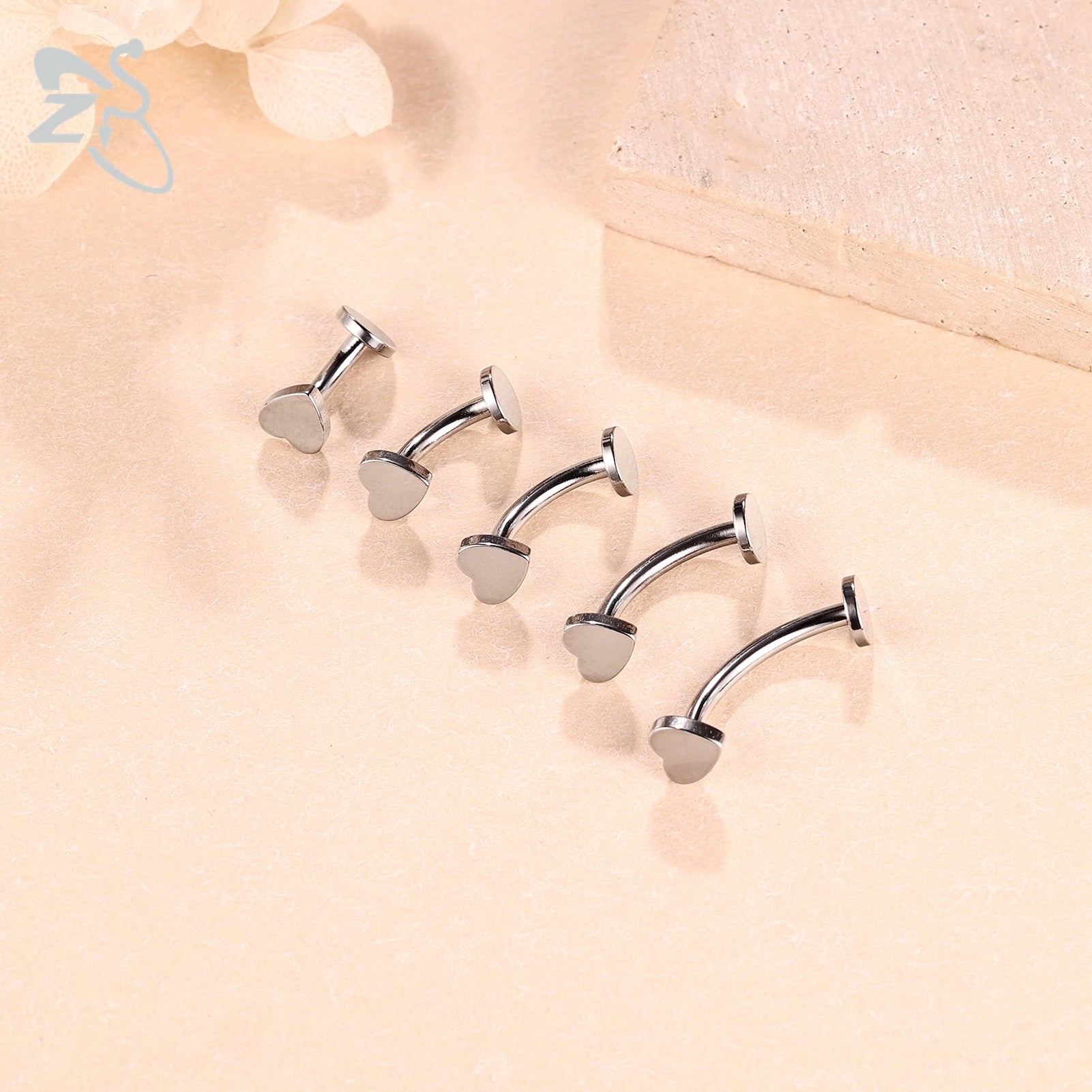 ZS 1 Piece Internal Thread Stainless Steel Belly Button Ring Floating Navel Piercings 14G Curved Umbilical Ring Jewelry 6MM-14MM Badiee Stylez