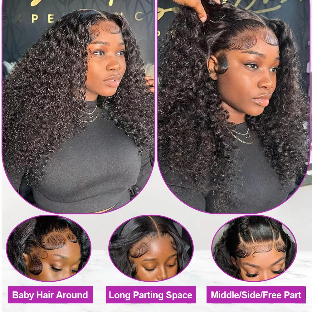Short Bob Deep Wave Lace Frontal Wig PrePlucked 13x4 13x6 Lace Front Wig Peruvian Curly Human Hair Bob Wigs For Women and Girls Badiee Stylez