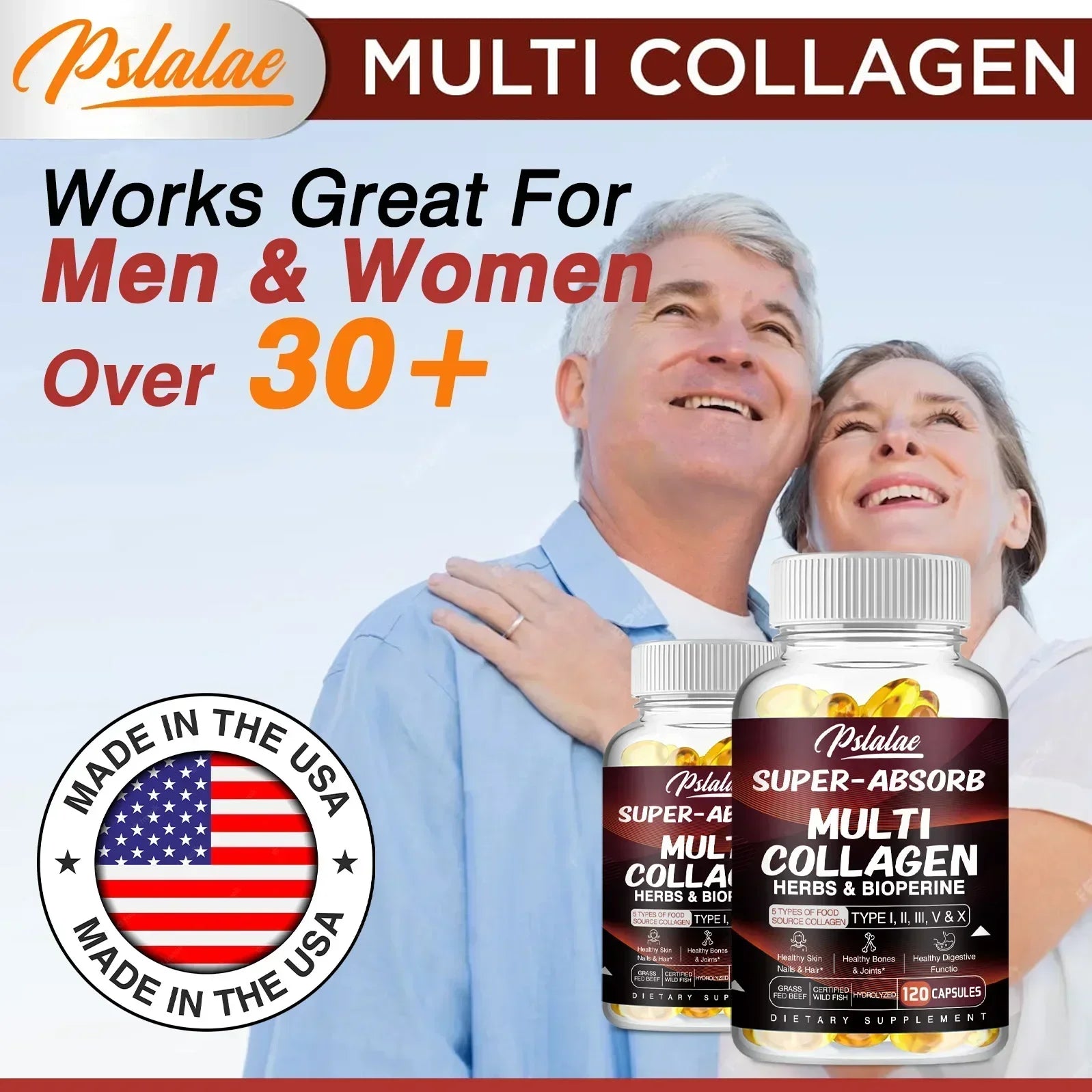 Multi Collagen Capsules - for Skin, Hair, Nails & Bone Health, Supports Joint, Digestive and Immune System Health