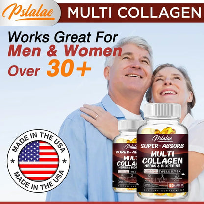 Multi Collagen Capsules - for Skin, Hair, Nails & Bone Health, Supports Joint, Digestive and Immune System Health