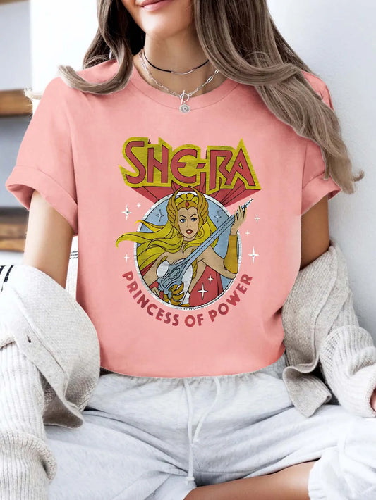 Plus - Size Vintage Retro Nostalgia Princess Graphic Tee, Short - Sleeve pink