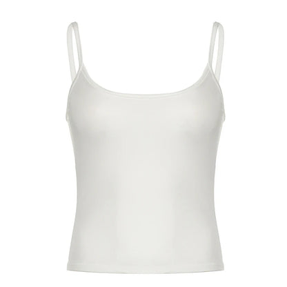 Basic Solid Camis Summer Casual Sleeveless Spaghetti Strap Top Women Harajuku All-match Cropped Tops y2k Vintage Clothing