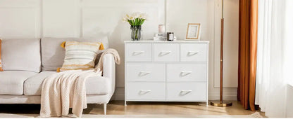 JHK Wardrobes For Bedroom With 5/7/10 White Lover Fabric Drawers Chest Wardrobe Closet For Storage Cabinet Bedroom Of Furniture